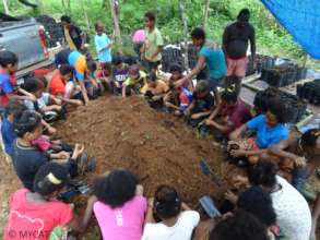 Reforestation work at the Bateq village