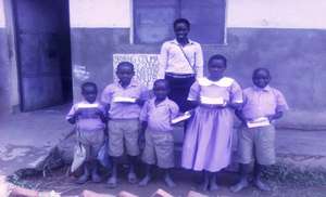 Pandwong Primary School kids with new supplies