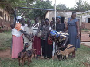 Families and children receiving goats