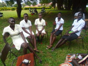 Students sharing a light moment during the visit