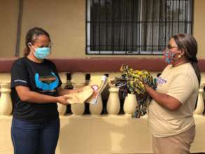 Distributing masks to essential workers