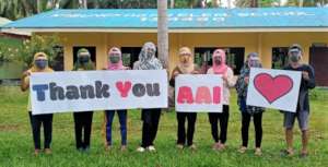 School in Sulu thanking AAI for PPE supplies