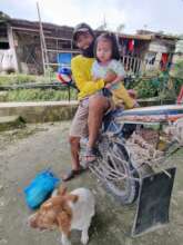 Daughter with Dad picking up family food