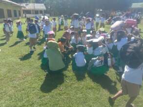 Students practice Earthquake drill