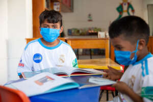 Children in their reading class