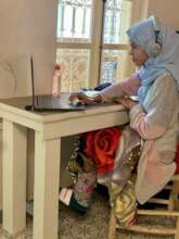 Hajar preparing a biology project