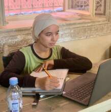 Hakima studying to become a nurse