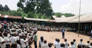 gathering of schoolchildren