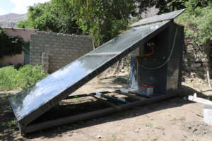 A solar dryer installed by HF in Gurunjor