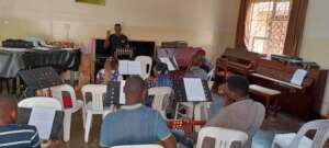 Rogers with the Junior Orchestra