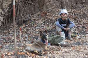 HeroDOG and handler in Ukraine