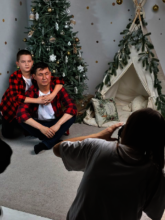 New Year's photoshoot for mentors and children