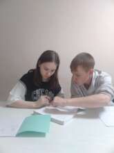 Orphans at a math class in Shymkent