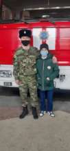 With firefighters
