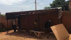 Building the weaving shed