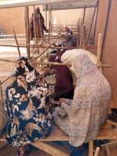 The weaving class is hard at work