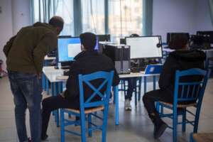 An IT class at The HUB on Chios