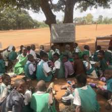 Lack of classrooms - learning outdoors