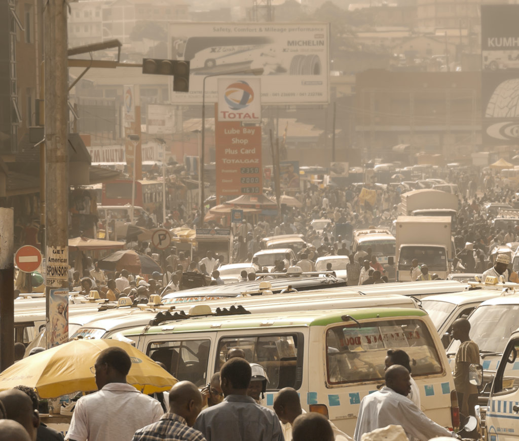 Congested, polluted downtown - Kampala