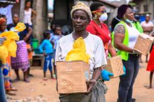 RECEIVING FOOD PARCEL