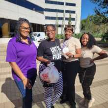 FSWW Staff w/Donor-Boxes for Billy & FSWW Client