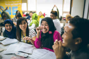 Students during the courses