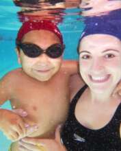 Sergio aged 6 in a Therapies Unite aquatic session