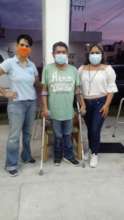 Giving out equipment in the new clinic