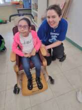 Ella fitting an activity chair