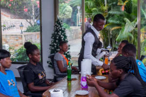 Refreshment for the girls after orientation