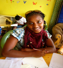 The girls love to write their pen pals!