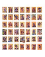Portrait wall of English language learner students