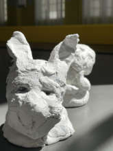 Clay sculpture inspired by public art.