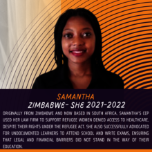 2021/22 ShE Leader Samantha, Zimbabwe
