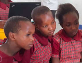 Students from a local girls' school