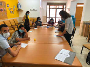 Women involved in sewing project!