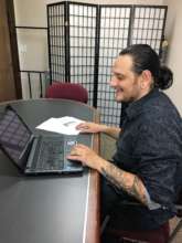 Jeff hard at work in our outreach office