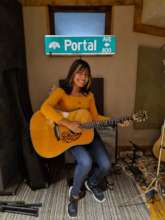 Students taking professional singing lessons.