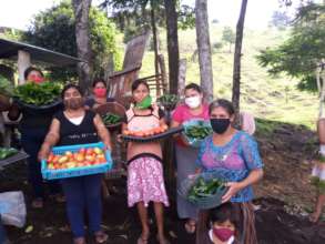 Group of women farmers with their harvest