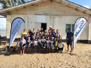 The cleanup crew that worked in the village