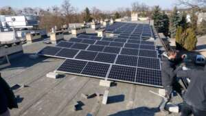 Photovoltaic panels on the roof of our center.