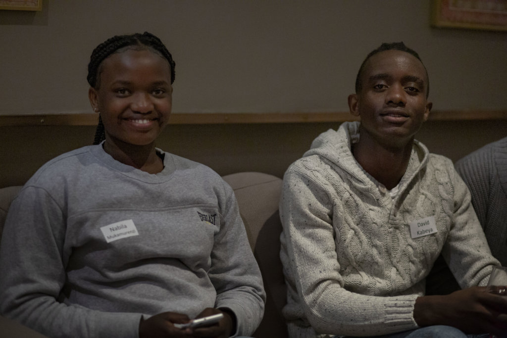 Mentees at a Q & A at a mentor appreciation event