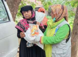 Food distribution to most affected people