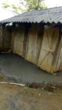 Kitchen floor has been covered with cement