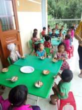 The first school lunch of students in Khau Noong