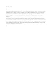Letter from a Sponsored Student
