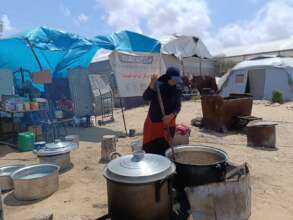 A kitchen after the Rafah evacuation