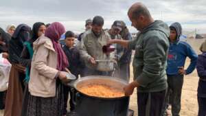 The kitchen is operational and feeding families