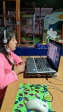 Girl tutoring from developing country