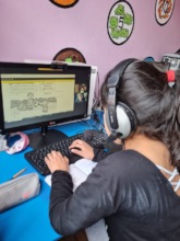 Girl tutoring from developing country